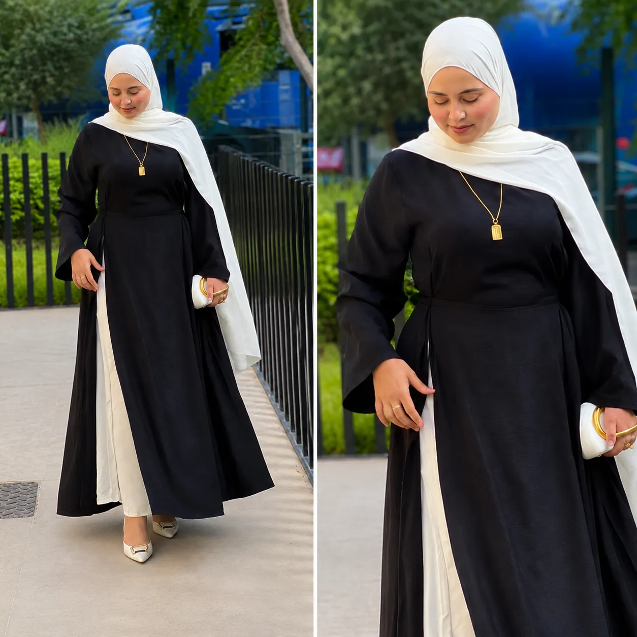 Ensemble Lin Oversize – Robe Fendue & Pantalon