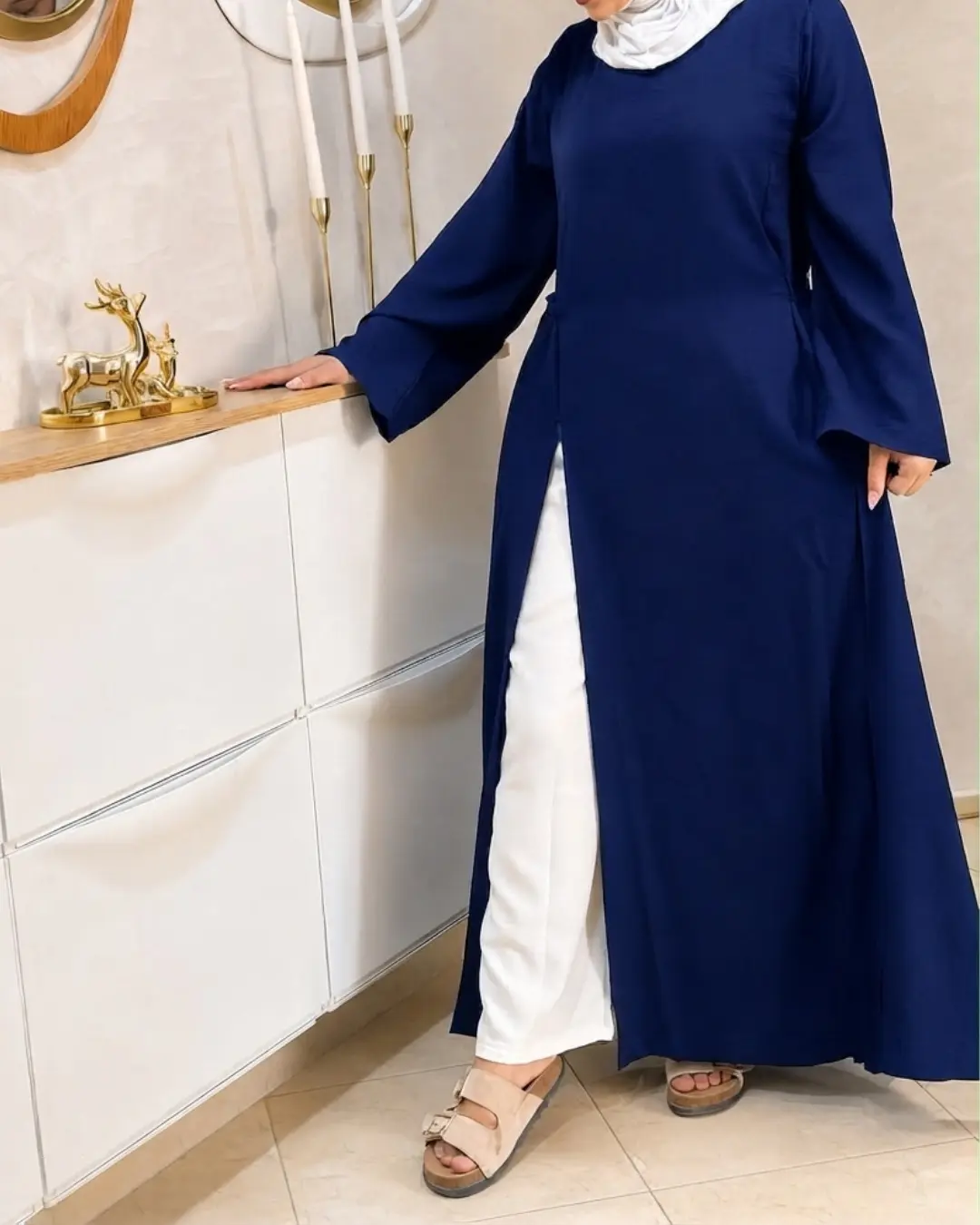 Ensemble Lin Oversize – Robe Fendue & Pantalon 5